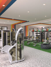 Fitness center with weights and cardio equipment